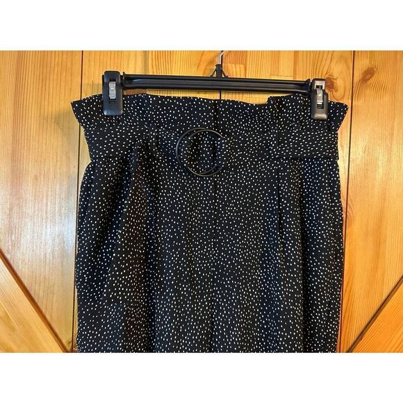 Express Ankle High Rise Black White Dress Pants Belted Front Pockets Size 4R (89 - Picture 2 of 8